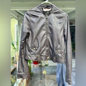 Ezra Fitch Brown Leather Moto Jacket - Womens L - EUC